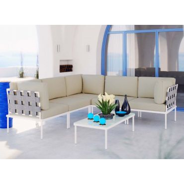 Harmony Modern Beige Outdoor Sectional Set