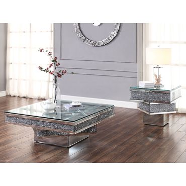 Harmony Mirrored Coffee Table With Crystals