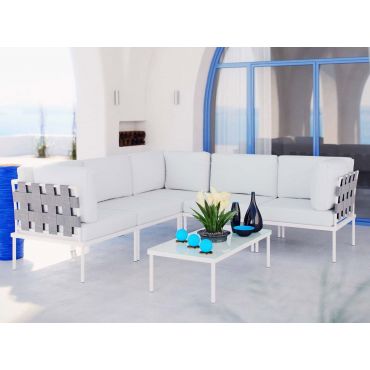 Harmony White Outdoor Sectional Set