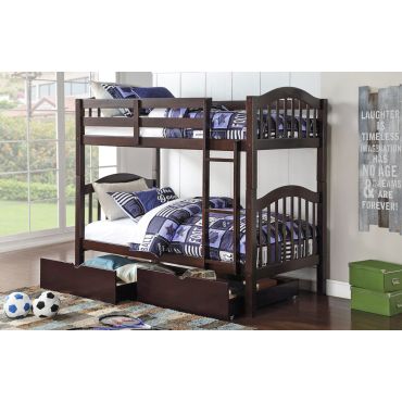 Harriet Espresso Twin Over Twin Bunk Bed