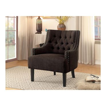 Hartland Brown Linen Accent Chair