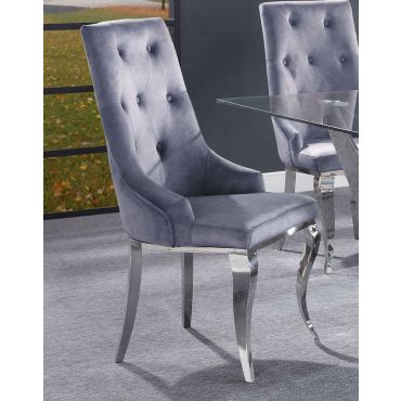 Healy Grey Velvet Chair