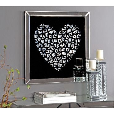 Heart Wall Art Mirrored Frame