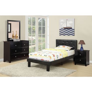 Helen Black Leather Bed