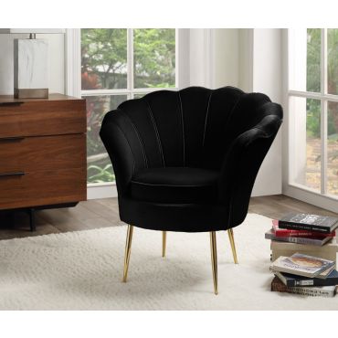 Hermosa Black Velvet Accent Chair