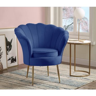 Hermosa Navy Blue Velvet Accent Chair