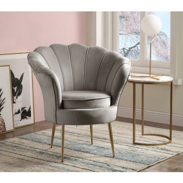 Hermosa Grey Velvet Accent Chair