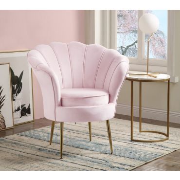 Hermosa Light Pink Velvet Accent Chair