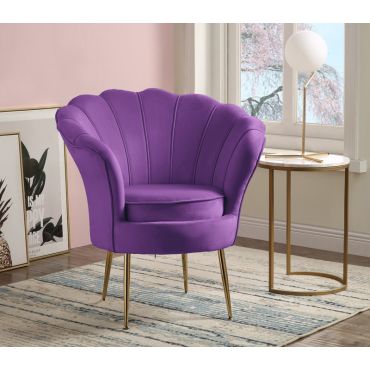 Hermosa Purple Velvet Accent Chair