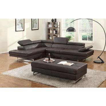 Hester Espresso Leather Sectional