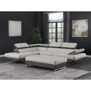 Hester Two Tone Leather Sectional