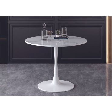 Hestia Round Faux Marble Top Table