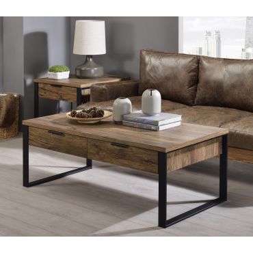 Hiram Rustic Finish Coffee Table With Drawers