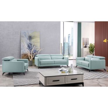 Holborn Teal Top Grain Leather Sofa Set