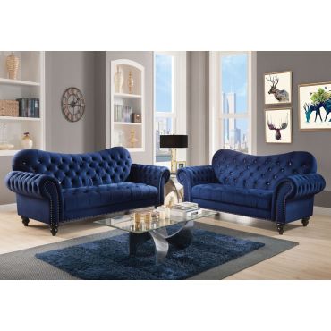 Holder Navy Blue Chesterfield Sofa