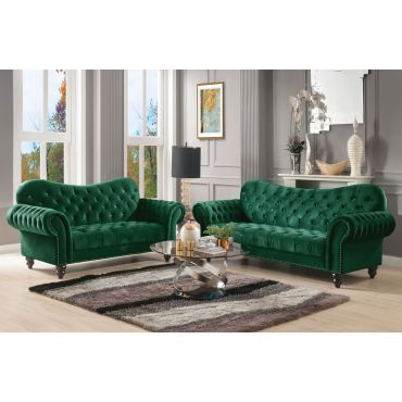 Holder Chesterfield Sofa Green Velvet