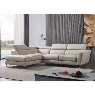 Hollywood Light Grey Leather Sectional