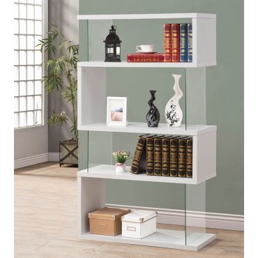 Holray Modern White Bookcase Display