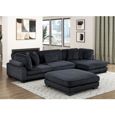 Holt Modular Sectional Black Corduroy