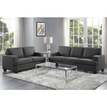 Houston Charcoal Linen Casual Sofa Set