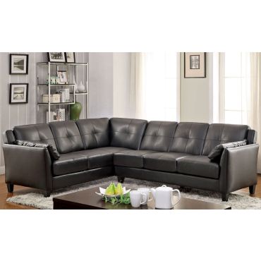 Howard Black Leather Sectional