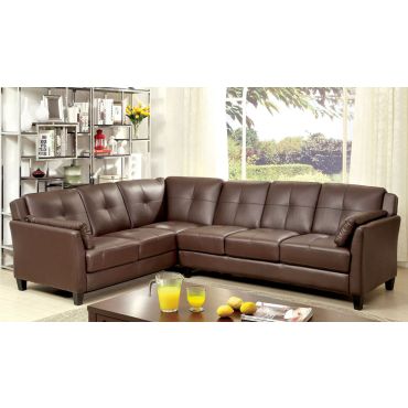 Howard Brown Leather Sectional Sofa