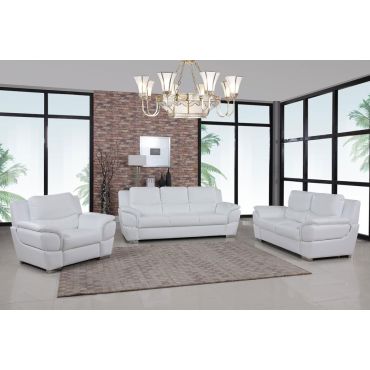 Huron White Leather Modern Sofa,Huron White Leather Sofa and Love Seat