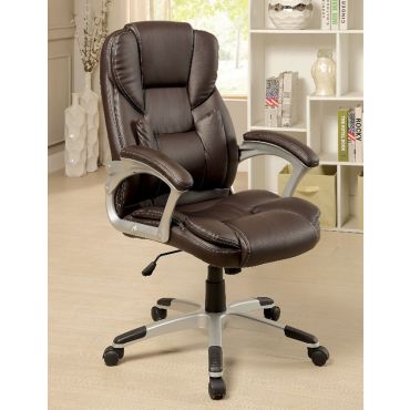 Huxly Brown Leather Office Chair