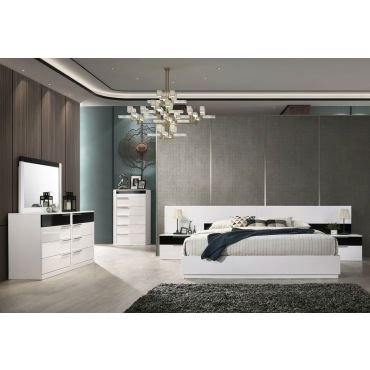 Impera Platform Bed Black & White