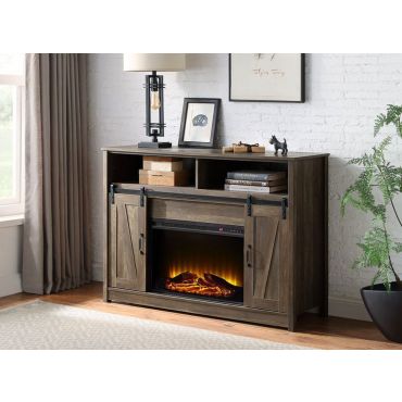 Imperia Industrial Style TV Stand Fireplace