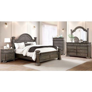 Irving Grey Finish Traditional Bedroom Set