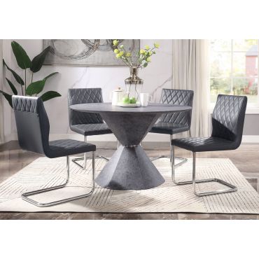 Isabella Faux Concrete Round Dining Table Set