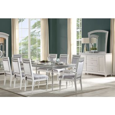 Italo Dining Room Table Set Platinum Finish