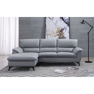 Jacky Modern Grey Leather Sectional