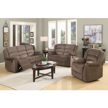 Jagger Brown Fabric Recliner Sofa Set