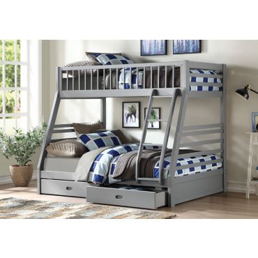 Patton Grey Finish Bunkbed With Drawers