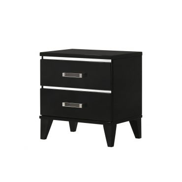 Jasper Black Lacquer Finish Night Stand