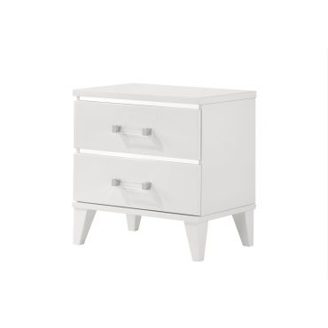 Jasper White Lacquer Finish Night Stand