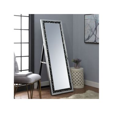 Jeffry Floor Mirror Black Trim Frame 