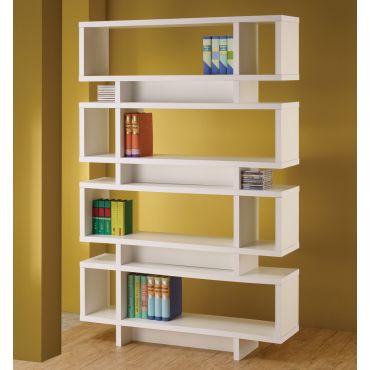 Jelissa White Finish Bookcase