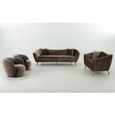Jerico Coffee Flannelette Sofa Set