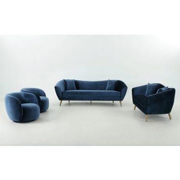 Jerico Navy Modern Sofa Set