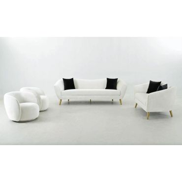 Jerico Off White Modern Sofa Set