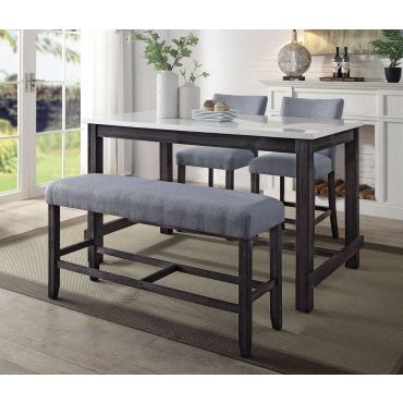 Jodie Marble Top 4-Piece Pub Table Set