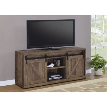 Woodland Rustic Brown Finish TV Stand