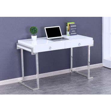 Julia Glossy White Home Office Desk