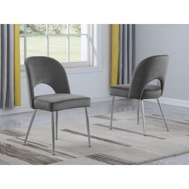 Kaiser Grey Velvet Dining Chairs