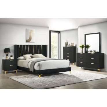 Kanab Black and Gold Bedroom Set