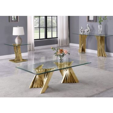 Kappa Gold Finish Modern Coffee Table