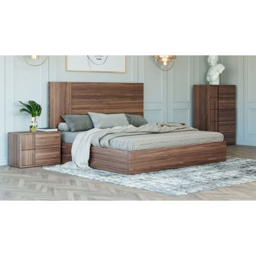 Karen Rustic Walnut Platform Bed